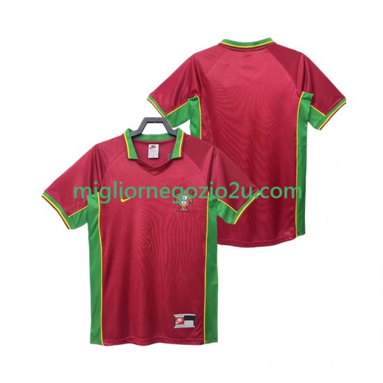 Maglia Portogallo Retro Uomo Casa Divisa 1998 Manica Corta