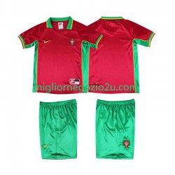 Maglia Portogallo Retro Bambino Casa Divisa 1998 Manica Corta