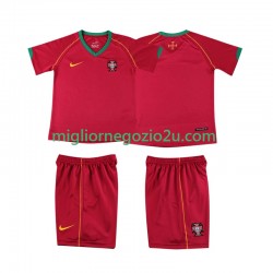 Maglia Portogallo Retro Bambino Casa Divisa 2006 Manica Corta