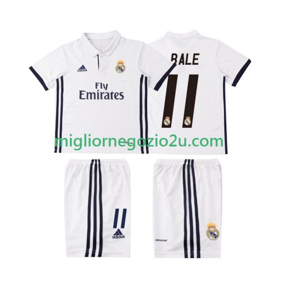 Maglia Real Madrid BALE 11 2016 2017 Retro Bambino Casa Divisa Manica Corta