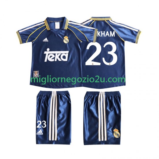 Maglia Real Madrid BECERHAM 23 Retro Bambino Terza Divisa 1998 1999 Manica Corta