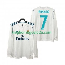 Maglia Real Madrid CRISTIANO RONALDO 7 2017 2018 Retro Uomo Casa Divisa Manica Lunga