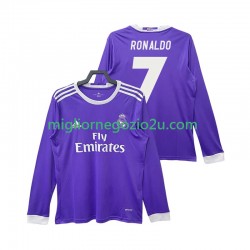 Maglia Real Madrid Cristiano Ronaldo 7 2016 2017 Retro Uomo Trasferta Divisa Manica Lunga