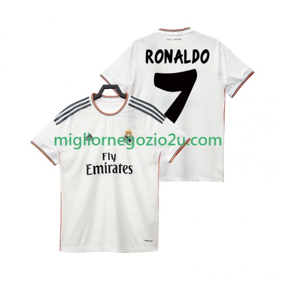 Maglia Real Madrid Cristiano Ronaldo 7 2013 2014 Retro Uomo Casa Divisa Manica Corta