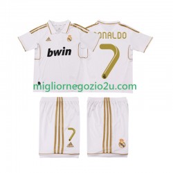 Maglia Real Madrid Cristiano Ronaldo 7 2012 Retro Bambino Casa Divisa 2011 Manica Corta