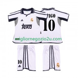 Maglia Real Madrid FIGO 10 2001 Retro Bambino Casa Divisa 2002 Manica Corta