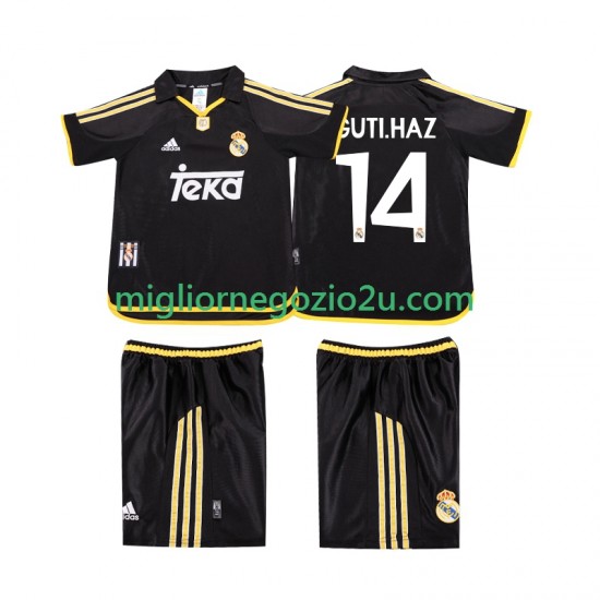 Maglia Real Madrid GUTI.HAZ 14 2001 Retro Bambino Trasferta Divisa 1999 Manica Corta