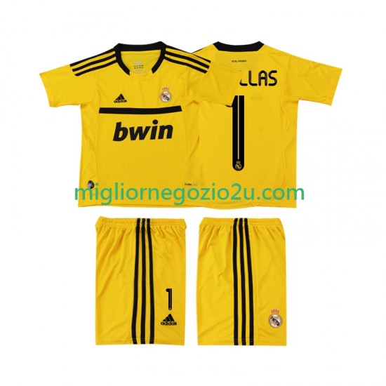 Maglia Real Madrid CASILLAS 1 2012 Portiere Retro Bambino Casa Divisa 2011 Manica Corta