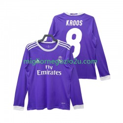 Maglia Real Madrid KROOS 8 2016 2017 Retro Uomo Trasferta Divisa Manica Lunga