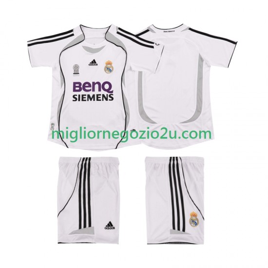 Maglia Real Madrid 2007 Retro Bambino Casa Divisa 2006 Manica Corta