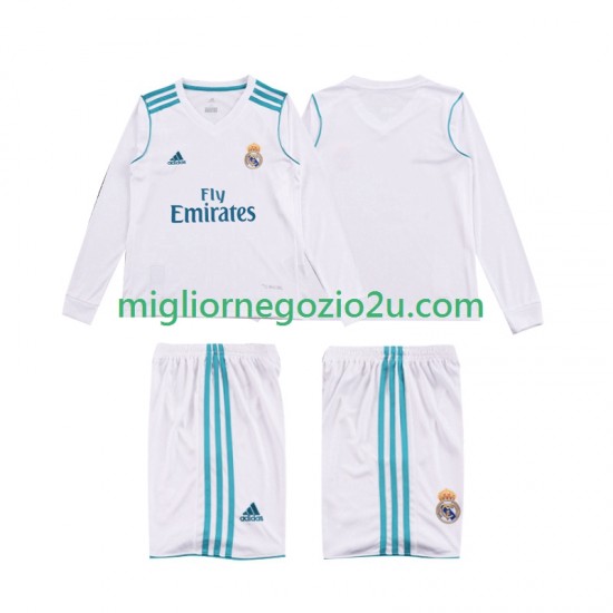 Maglia Real Madrid 2017 2018 Retro Bambino Casa Divisa Manica Lunga