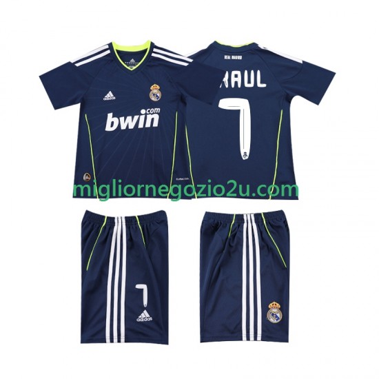 Maglia Real Madrid PAUL 7 Retro Bambino Trasferta Divisa 2011 2010 Manica Corta