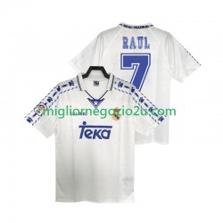 Maglia Real Madrid RAUL 7 1996 1997 Retro Uomo Casa Divisa Manica Corta
