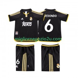 Maglia Real Madrid REDONDO 6 2001 Retro Bambino Trasferta Divisa 1999 Manica Corta