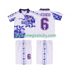 Maglia Real Madrid REDONDO 6 1996 1997 Retro Bambino Terza Divisa Manica Corta