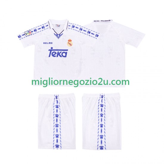 Maglia Real Madrid 1996-1997 Retro Bambino Casa Divisa Manica Corta