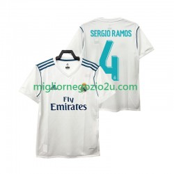 Maglia Real Madrid SERGIO RAMOS 4 2017 2018 Retro Uomo Casa Divisa Manica Corta