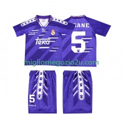 Maglia Real Madrid ZIDANE 5 1996 Retro Bambino Trasferta Divisa 1994 Manica Corta