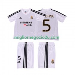 Maglia Real Madrid ZIDANE 5 5 Retro Bambino Casa Divisa 2004 2002 Manica Corta