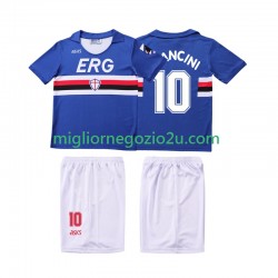 Maglia Sampdoria MANCINI 10 1990 1991 Retro Bambino Casa Divisa Manica Corta