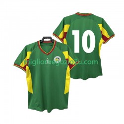 Maglia Senegal 10 Retro Uomo Trasferta Divisa 2002 Manica Corta