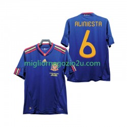 Maglia Spagna Andres Iniesta 6 Retro Uomo Trasferta Divisa 2010 Manica Corta