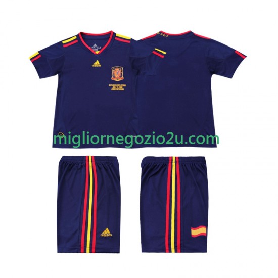 Maglia Spagna Retro Bambino Trasferta Divisa 2010 Manica Corta
