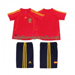 Maglia Spagna Retro Bambino Casa Divisa 2008 Manica Corta