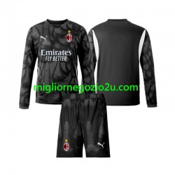 Maglia AC Milan Portiere Bambino Casa Divisa 2024-2025 Manica Lunga