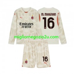 Maglia AC Milan Mike Maignan 16 Portiere Bambino Terza Divisa 2024-2025 Manica Lunga
