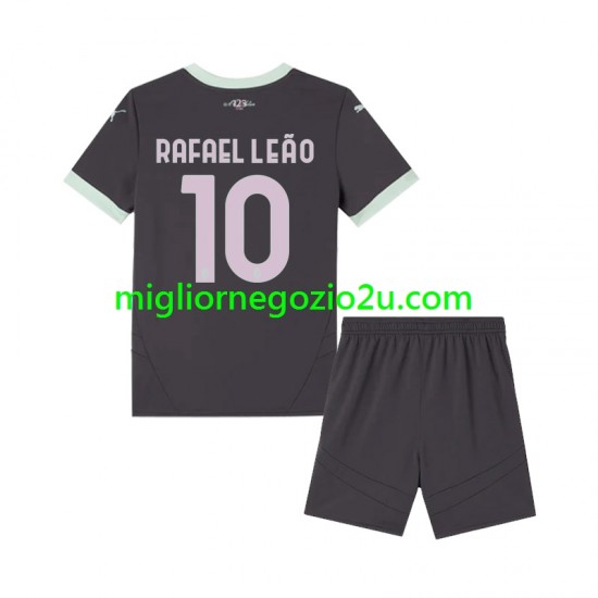 Maglia AC Milan Rafael Leao 10 Bambino Terza Divisa 2024-2025 Manica Corta