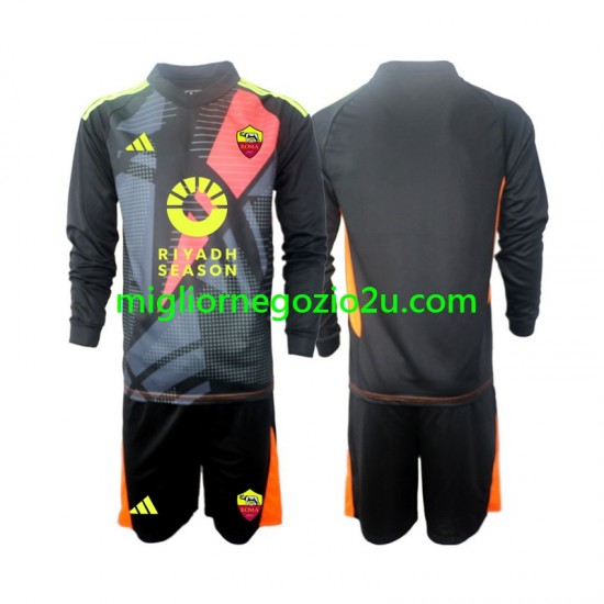 Maglia AS Roma Portiere Bambino Casa Divisa 2024-2025 Manica Lunga
