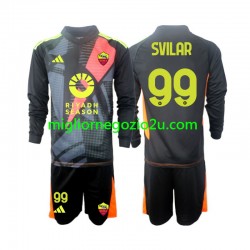 Maglia AS Roma Mile Svilar 99 Portiere Bambino Casa Divisa 2024-2025 Manica Lunga