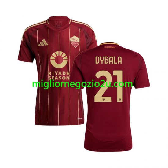 Maglia AS Roma Paulo Dybala 21 Uomo Casa Divisa 2024-2025 Manica Corta