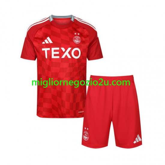 Maglia Aberdeen Bambino Casa Divisa 2024-2025 Manica Corta