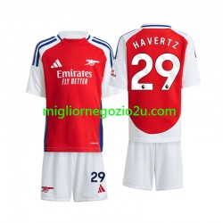 Maglia Arsenal Havertz 29 Bambino Casa Divisa 2024-2025 Manica Corta