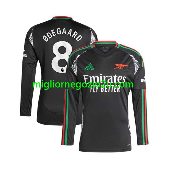 Maglia Arsenal Martin Odegaard 8 Uomo Trasferta Divisa 2024-2025 Manica Lunga
