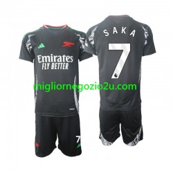 Maglia Arsenal Saka 7 Bambino Trasferta Divisa 2024-2025 Manica Corta