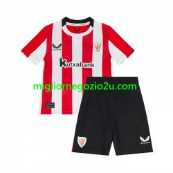 Maglia Athletic Bilbao Bambino Casa Divisa 2024-2025 Manica Corta