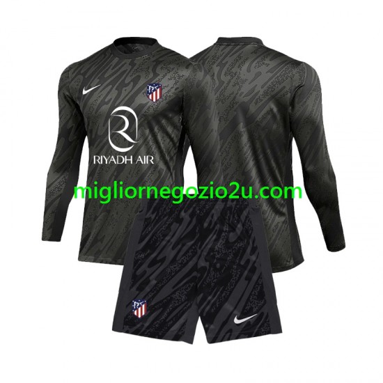 Maglia Atlético Madrid Portiere Bambino Casa Divisa 2024-2025 Manica Lunga