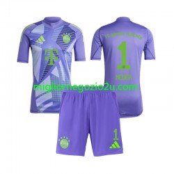 Maglia FC Bayern München Neuer 1 Portiere Bambino Trasferta Divisa 2024-2025 Manica Corta