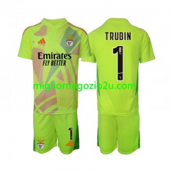 Maglia Benfica Anatolij Trubin 1 Portiere Bambino Casa Divisa 2024-2025 Manica Corta