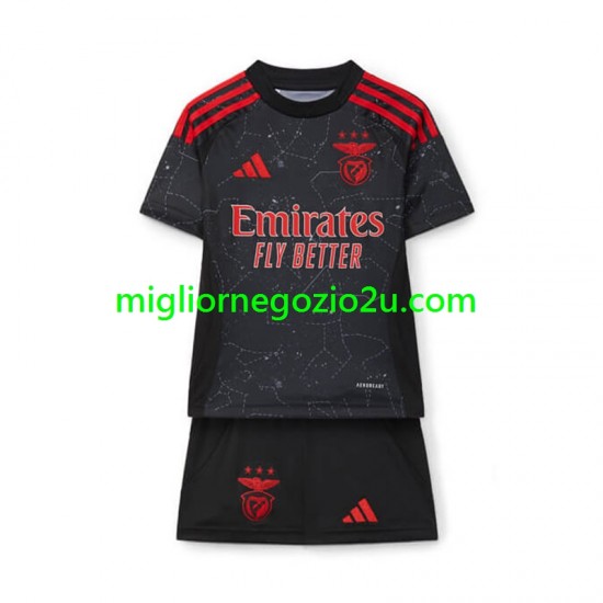 Maglia Benfica Bambino Trasferta Divisa 2024-2025 Manica Corta