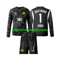 Maglia Borussia Dortmund Gregor Kobel 1 Portiere Bambino Quarta Divisa 2024-2025 Manica Lunga