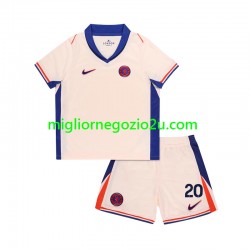 Maglia Chelsea Cole Palmer 20 Bambino Trasferta Divisa 2024-2025 Manica Corta