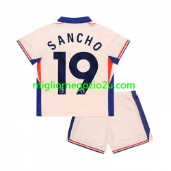Maglia Chelsea Jadon Sancho 19 Bambino Trasferta Divisa 2024-2025 Manica Corta