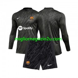 Maglia FC Barcelona Portiere Bambino Terza Divisa 2024-2025 Manica Lunga