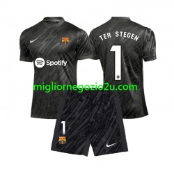 Maglia FC Barcelona Ter Stegen 1 Portiere Bambino Terza Divisa 2024-2025 Manica Corta
