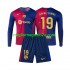 Maglia FC Barcelona Lamine Yamal 19 Bambino Casa Divisa 2024-2025 Manica Lunga