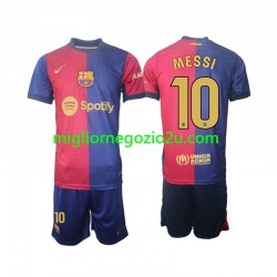 Maglia FC Barcelona Lionel Messi 10 Bambino Casa Divisa 2024-2025 Manica Corta